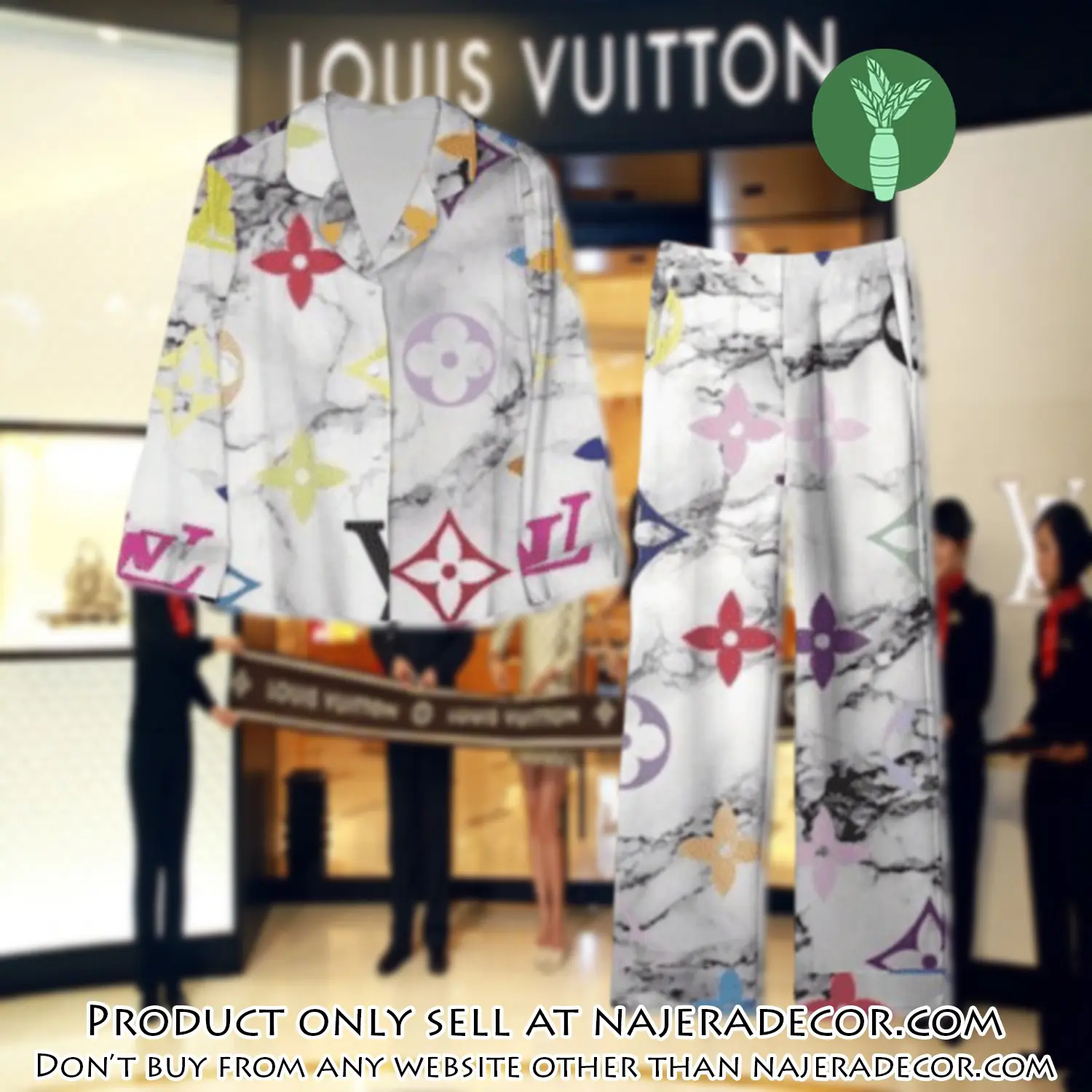 Trending luxury lv satin pajama set pjs1113 njr3803139